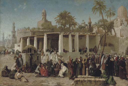 Wilhelm Gentz Crowds Gathering before the Tombs of the Caliphs